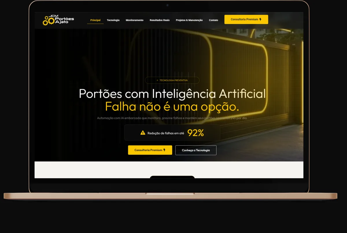 Captura do projeto JCM Portões Ajato