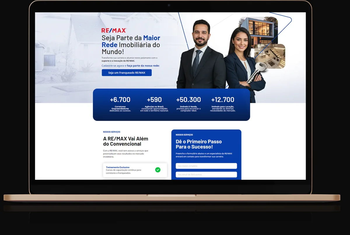 Captura do projeto Captação de franqueados RE/MAX